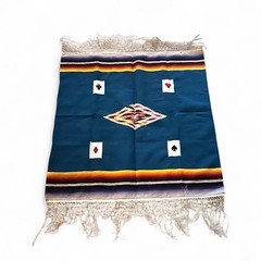 1950s Mexican Chief Mat Serape – Playing Card Motif Hecho en Mexico 31×31