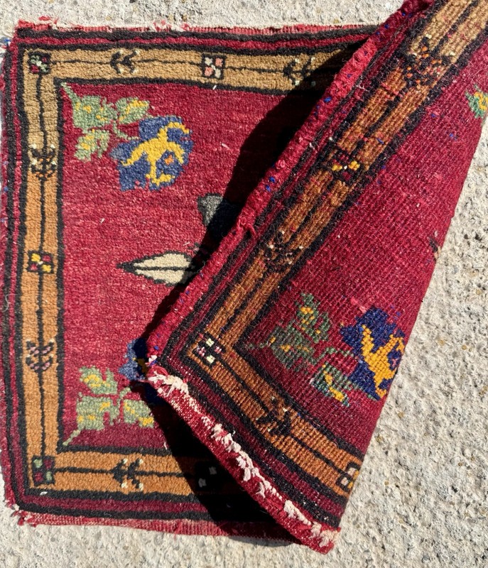 Two Small Anatolian Handmade 100% Wool Rugs - 50 cm x 42 cm/76 cm x 60 cm gallery