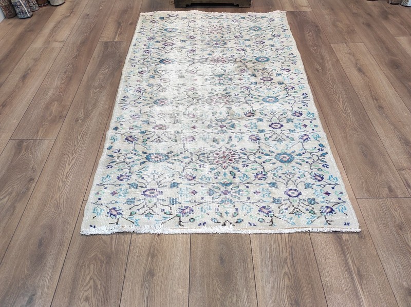 White Area Rug, Home Decor, Handmade Area Rug, Floor Rug, 3.9 x 6.4 ft gallery