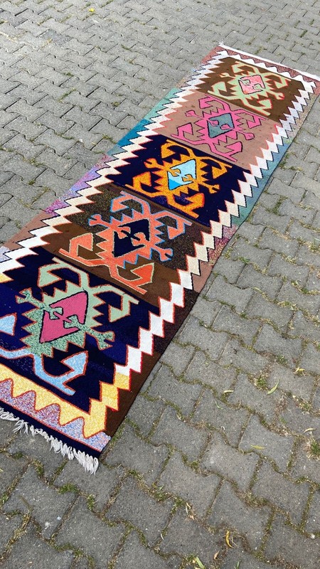 Vintage Runner Rug, Kilim Runner, 3x10 ft Hallway Rug, Long Rug,Decorative Kelim gallery