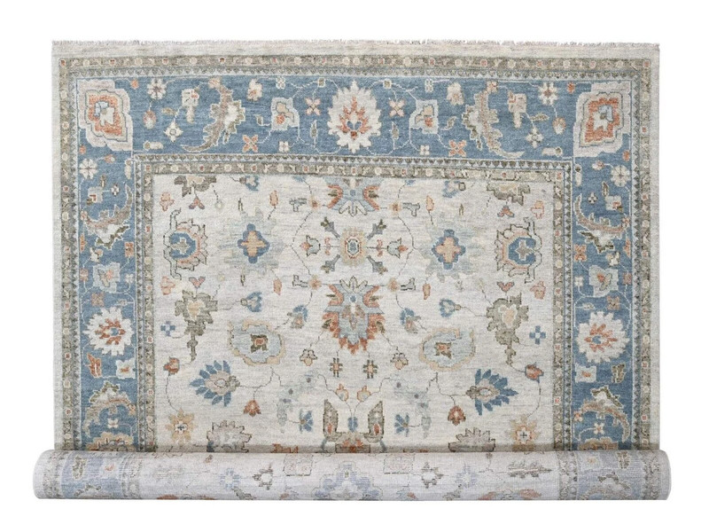 12' x 17'9" Rare, Exquisite Original Oushak Collection Angora, Gray Color Rug gallery