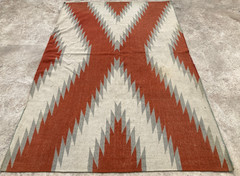 Vintage Traditional Handmade Eye Dazzler Geometric Wool Floor Rug 254×155 cm