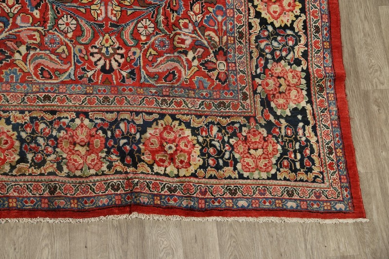 Antique Vegetable Dye Sultanabad Floral Area Rug Hand-Knotted Wool Carpet 10x14 gallery