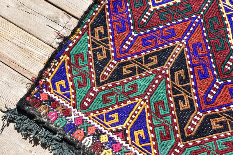 Turkish Kilim Rug 19''x43'' Hand Woven Sivas Mini Cicim Kilim 50x110cm Chair Rug gallery