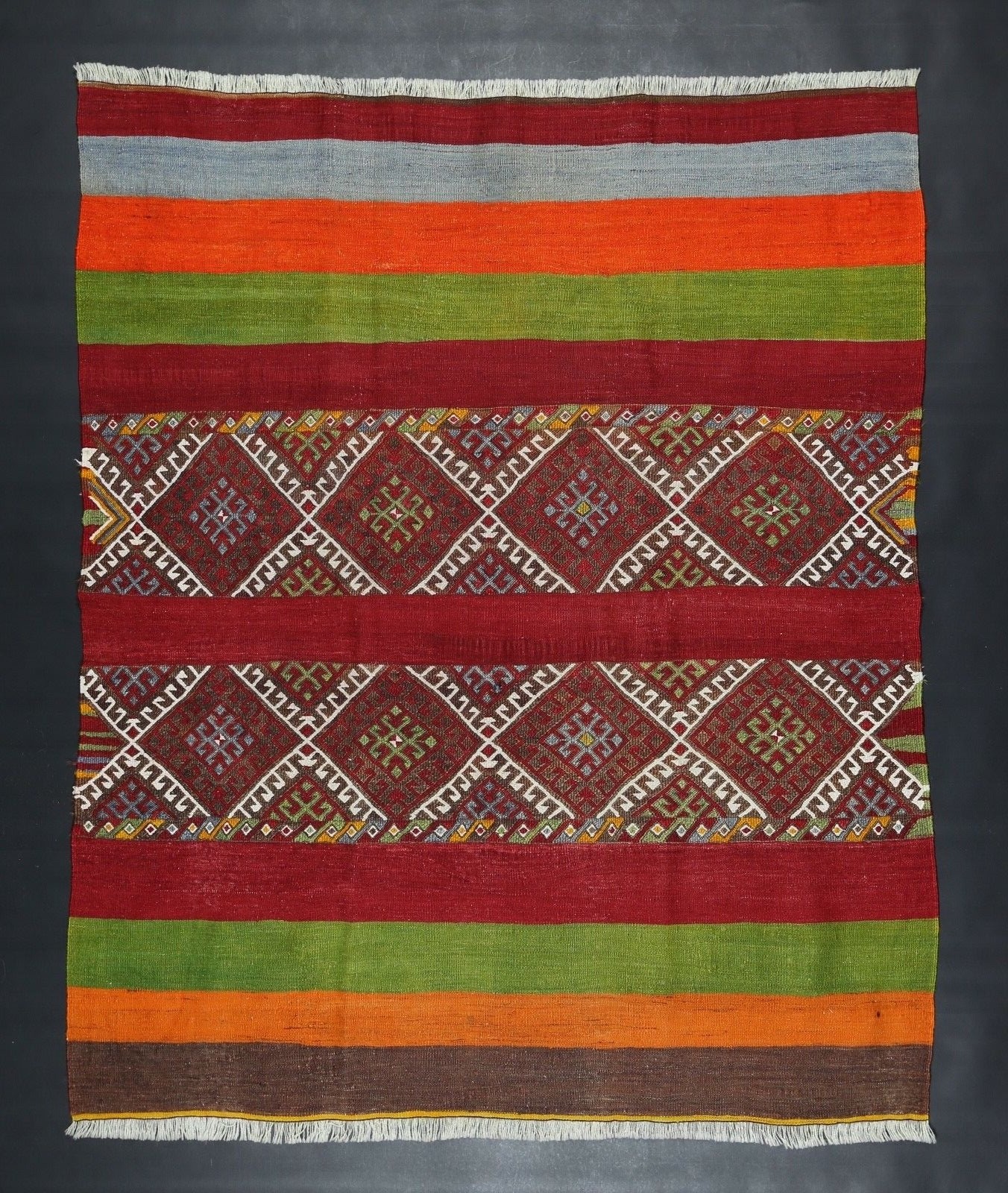 Turkish Alawi Kilim Rug from Kirsehir Anatolia Wool 5"25' X 4"33' gallery