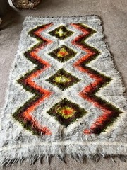 Boho Shag Pile Tulu Turkish Mohair Colorful Rug 6ft 10” by 4ft 3” Aprox. Hippie
