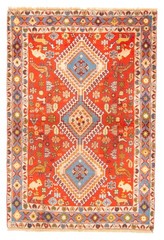 Vintage Hand-Knotted Area Rug 3’5″ x 5’1″ Traditional Oriental Wool Carpet