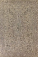 Muted Room Size Area Rug Floral Traditional Vintage Handmade Wool Carpet 10×12
