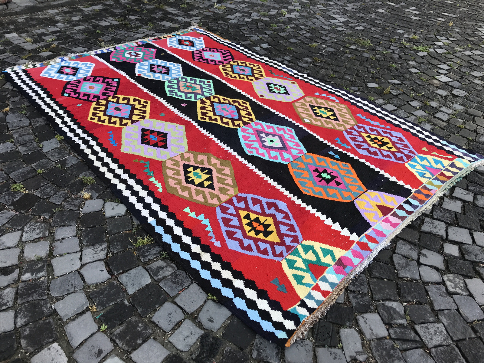 Turkish Antique rug Bohemian Area rug Oushak rug Vintage Rug Handmade Wool rug gallery