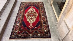 4’4” X 7’7” Vintage Carpet Natural Village Rug Handmade Rug.SKU:T1743