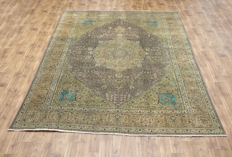 Semi-Antique Distressed Floral Muted Oriental Rug Living Room Carpet 7x10 Ft gallery
