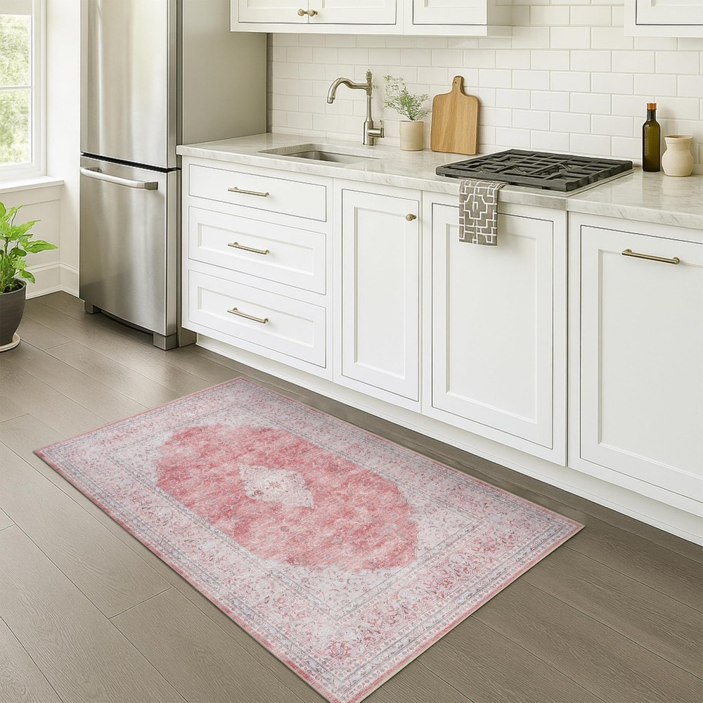 Oversized Vintage Turkish Area Rug 10x13 - Washable, Foldable, Antique Style for