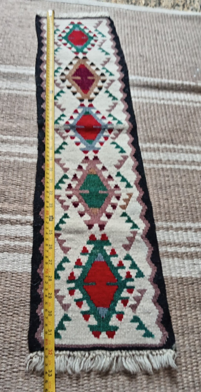 Vintage Kilim Wool Handwoven Slim Runner, Wall Hanging 80cm lg gallery
