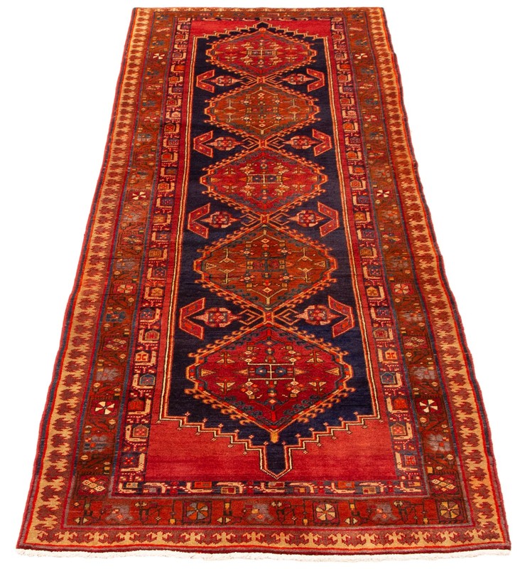 Vintage Hand-knotted Runner Rug 3'10" x 11'2" Traditional Oriental Wool Carpet gallery