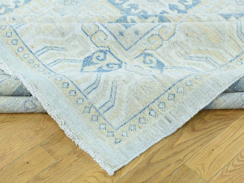 13'1"x17'7" White Wash Khotan Design Hand Knotted Pure Wool Oriental Rug gallery