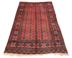 Vintage Afghan Bukhara Mori Gul Rug 6’8″ x 9’3″ Hand‑Knotted Wool Carpet