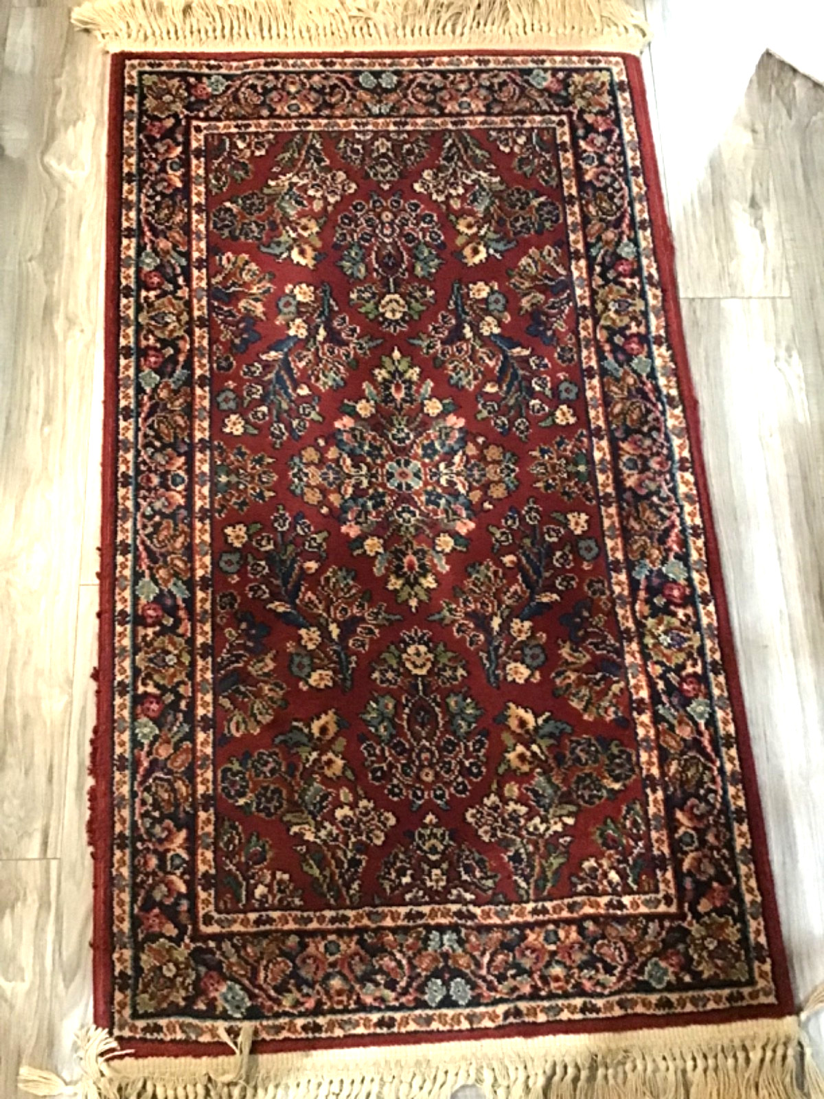 Karastan Rug 2’6”x 4’3” Red Sarouk Rug Series #700 Style 785 Wool gallery