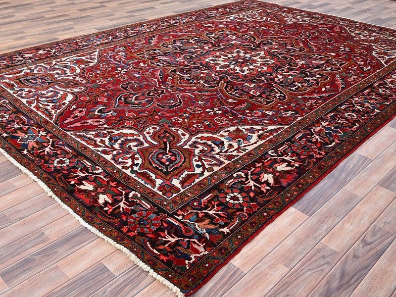 Exquisite Semi Antique 1930-1940's Natural Dye Heriz Collection Rug 9x12ft gallery