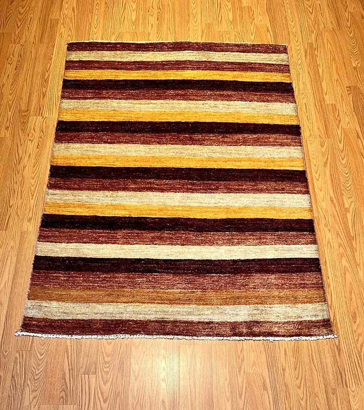 4 x 6 ft Hand knotted High Quality Vegetable Dyes Fine Natural Wool Gabbeh Rug gallery