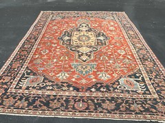 ANTIQUE HAND WOVEN KAZAK HERIZ SERAPI RUG 8×11 ft