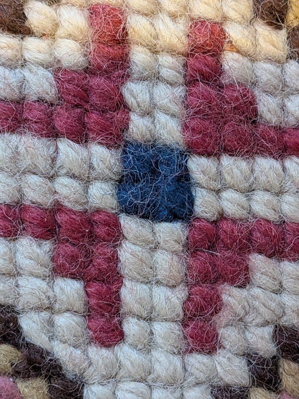 VTG Turkish Oushak Rug/Door Mat Table Mat Hand Knotted Wool Rug Geometric Small gallery