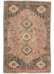 Vintage Distressed Rusty Pink Tribal Oriental Rug Muted Boho Decor Carpet 5X8 ft