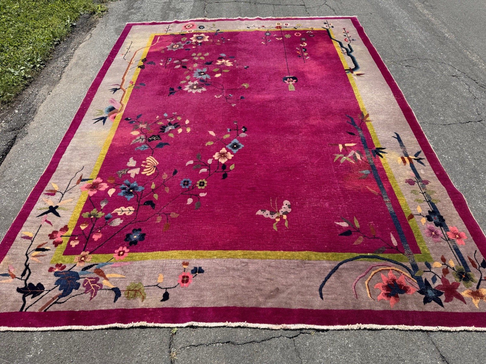 c1920s ANTIQUE MINT ART DECO WALTER NICHOLS CHINESE RUG 8X10 Ft ROOM SIZE gallery