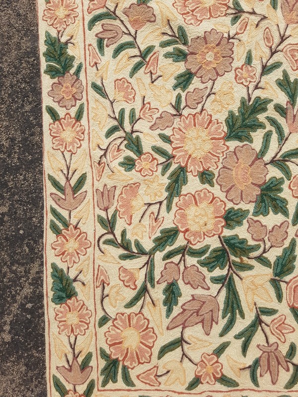 Vintage Woven Traditional Lovely Kashmiri Floral Multicolor Kilim Rug 90x58 cm gallery