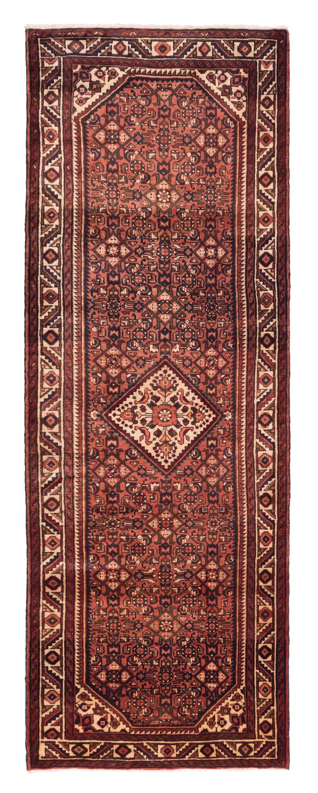 3'7" x 9'11" Vintage Hand-knotted Runner Rug Traditional Oriental Wool Carpet gallery