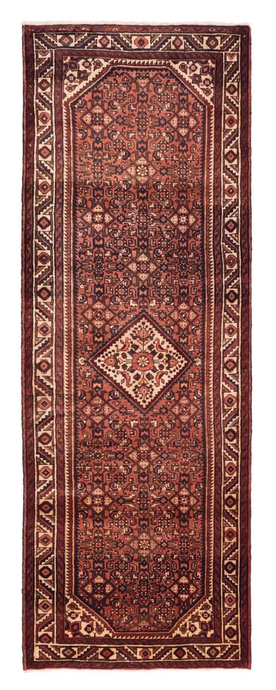 3'7" x 9'11" Vintage Hand-knotted Runner Rug Traditional Oriental Wool Carpet