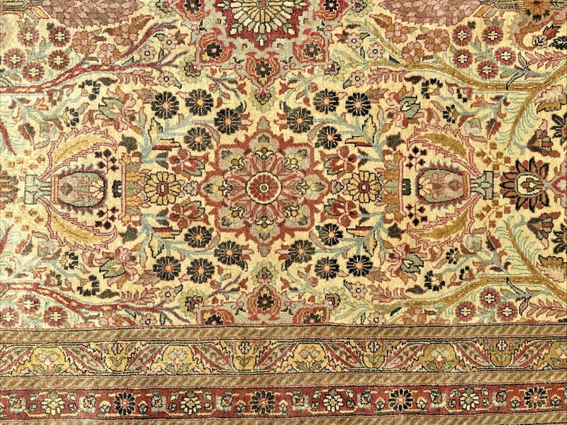 Auth: Vintage Fine Palatial Rug Flowing Elegance Wool Beauty Tan 14x20 gallery
