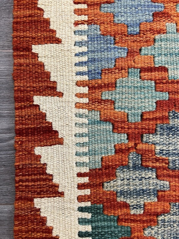 Handmade Kilim Runner wool natural colours Afghan Traditional 192cmx74cm gallery