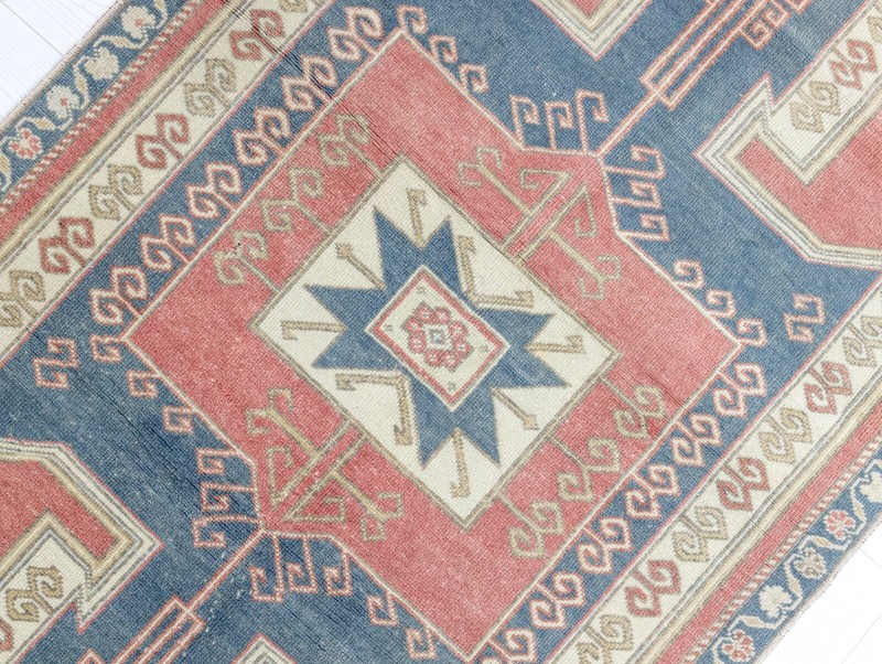 Turkish Oushak Rug 3.8 x 6.9 ft, Burnt Rose Entry Rug, Rustic Southwestern Decor gallery