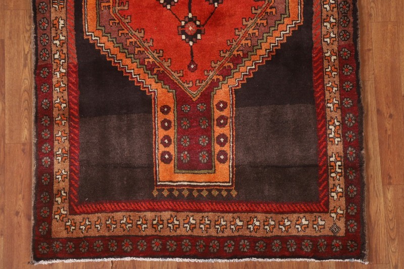 Vintage Tribal Orange Wool Hand-knotted 13 ft Runner Rug Nomadic Carpet 4x13 gallery