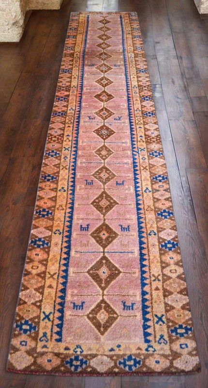 3x13 ft HandMade Turkish Runner Rug, Hallway decor, Kitchen Runner, Wool Rug gallery