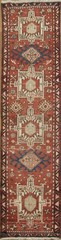 Old Vintage Geometric Runner Rug 2×7 Hand-knotted Wool Traditional for Hallway