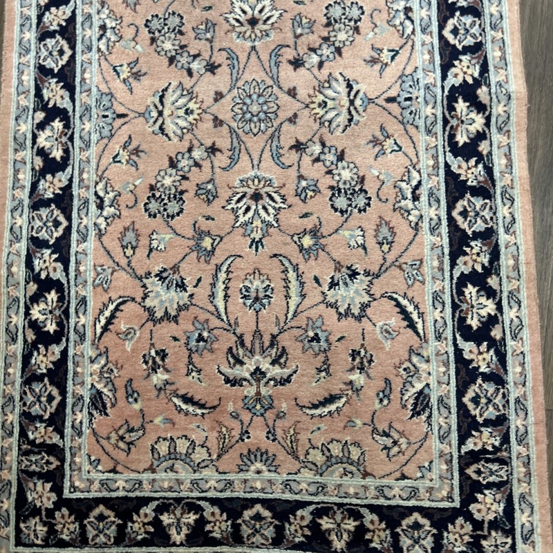 2’6”x10’8” ft Handmade Oriental Pink Multicolor Ivory Wool Runner Rug Floral gallery
