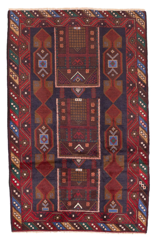 Traditional Vintage Hand-Knotted Area Rug 3'9" x 6'1" Oriental Wool Carpet