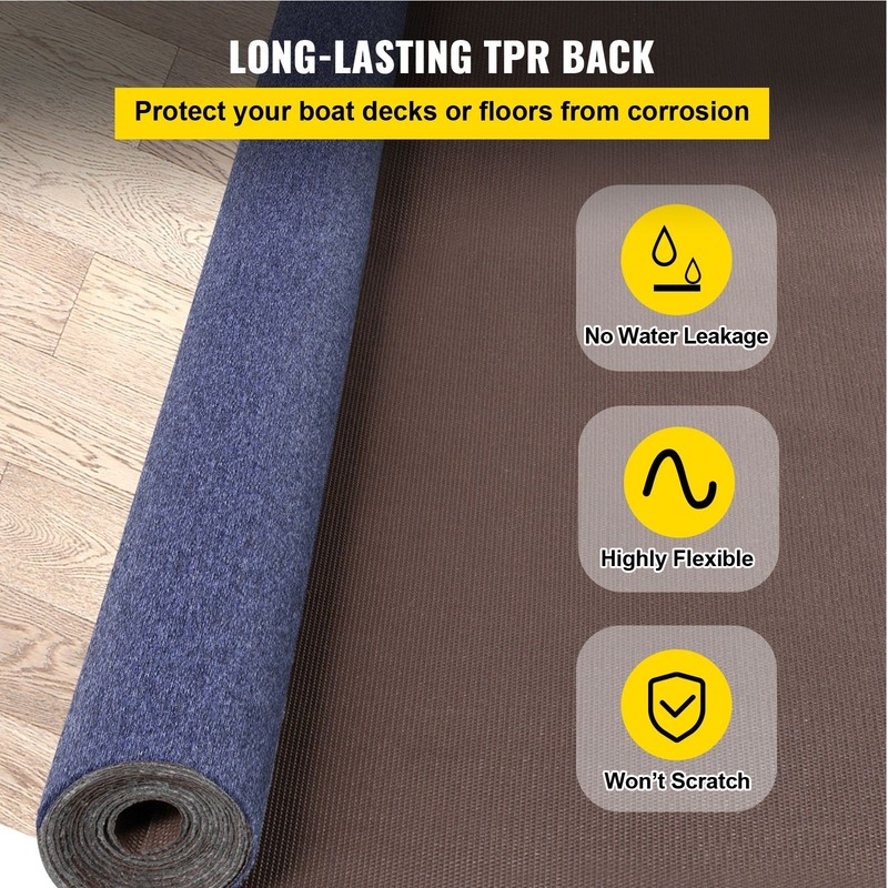 Marine Carpet 6 ft x 39.3 ft, Non - Slide TPR Waterproof Backing for Boat Patio gallery