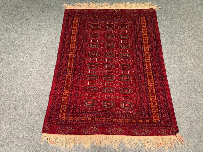 5'3 x 4'2 Vintage Bokhara Hand-Knotted Wool Tribal Rug, Collector Area Rug gallery