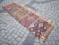 Fabulous Antique Anatolian Cappadocia Fragment Aksaray Kilim Collectors Item Rug