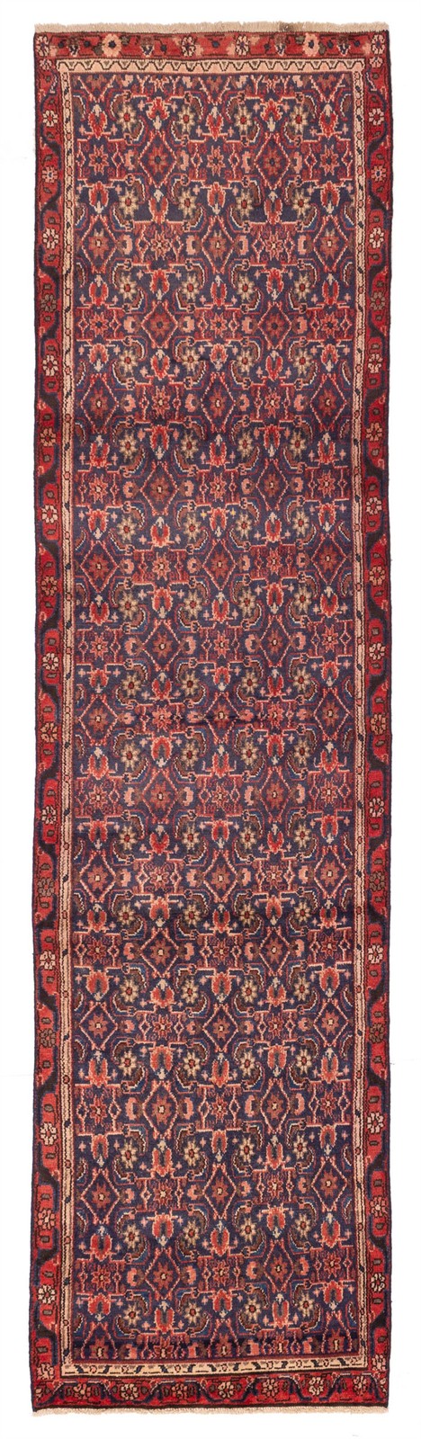 3'2" x 13'1" Vintage Hand-knotted Runner Rug Traditional Oriental Wool Carpet gallery
