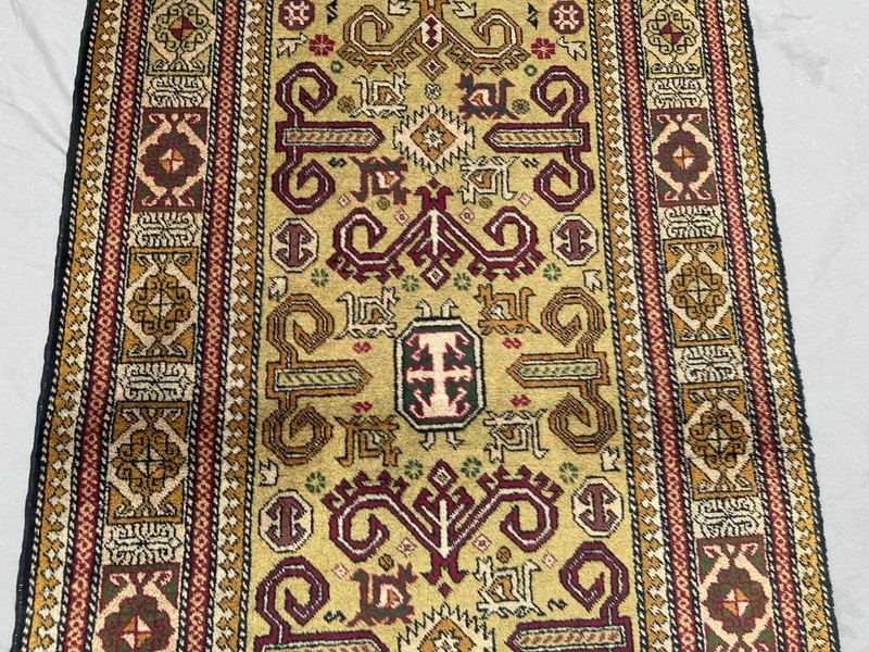 2'6 x 4'4 ft Caucasian Kazak Rug Vintage Hand-Knotted Tribal Area Rug, Moss Rug gallery