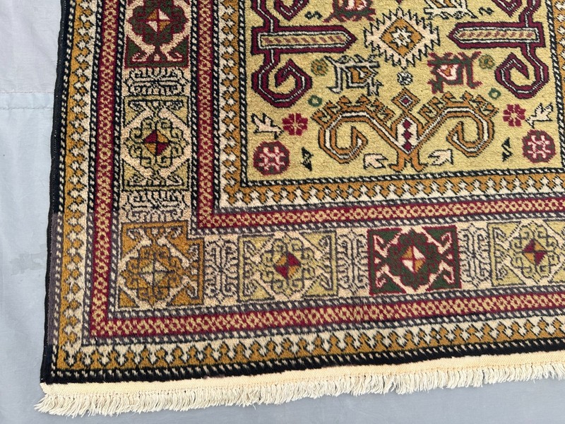 2'6 x 4'4 ft Caucasian Kazak Rug Vintage Hand-Knotted Tribal Area Rug, Moss Rug gallery