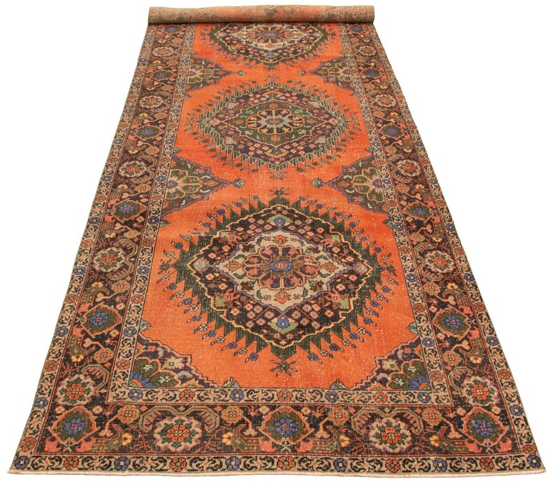Vintage Hand-Knotted Area Rug 5'0" x 12'9" Traditional Oriental Wool Carpet gallery