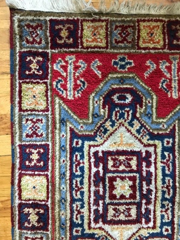 Vintage Handmade Tribal & Geometric Colorful Scatter Wool Rug/Accent Rug, 2x4 gallery
