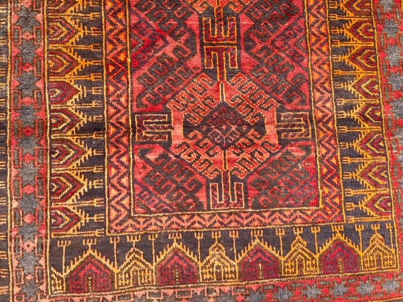 2'10 x 4'9 ft Vintage Afghan Baluchi Prayer Rug Hand Knotted Wool Oriental Rug gallery