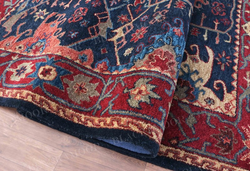 Womens Weavers Handmade Chaining Blue Tufted Wool Rug Without Tariff & Duty gallery