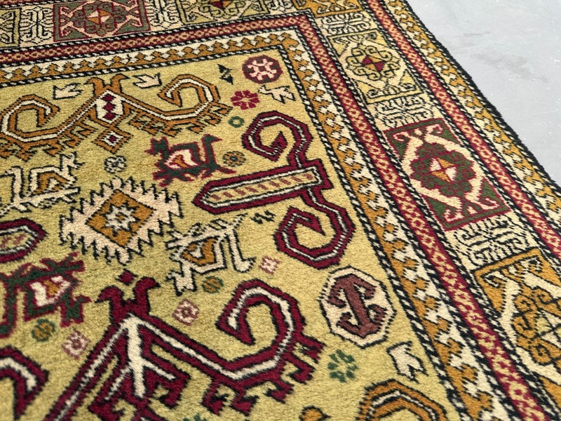 2'6 x 4'4 ft Caucasian Kazak Rug Vintage Hand-Knotted Tribal Area Rug, Moss Rug gallery