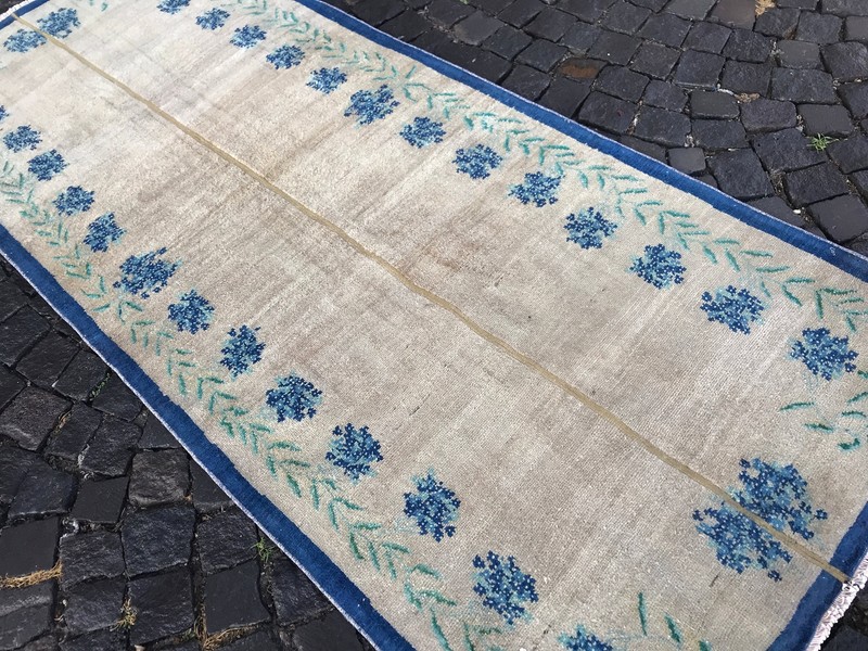 Turkish Antique rug Bohemian Area rug Oushak rug Vintage Rug Handmade Wool rug gallery